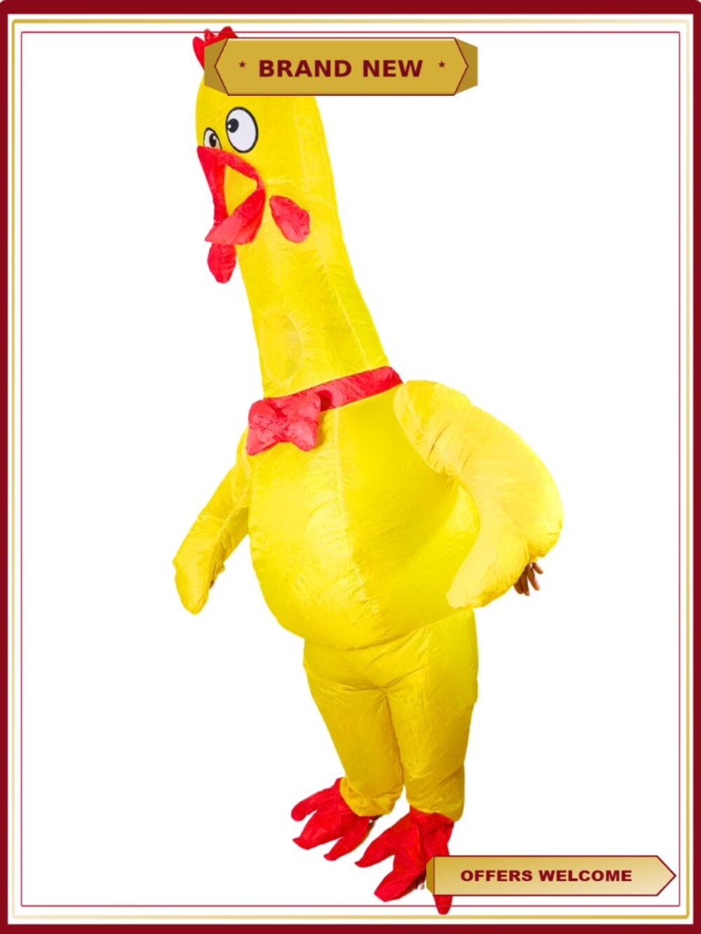 Inflatable Yellow Screaming Chicken Costume for Kid Large Size